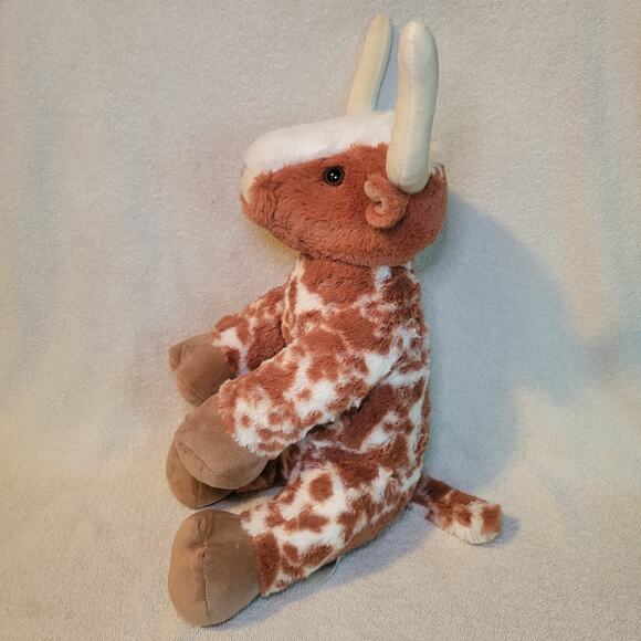 Build A Bear Texas Longhorn Spotted Cow Bull Steer 16” Stuffed Plush Toy 2023 - Picture 2 of 7
